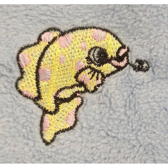 Fleece Fabric Whimsical Embroidered Fish Patterned Crafting Material for Sewing - Picture 3 of 6